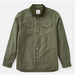 Men's Katin Olive Green  cord collar button down jacket